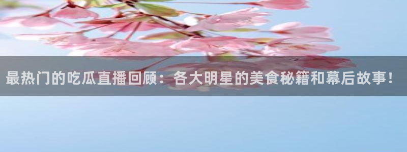 吃瓜观影站最新视频:最热门的吃瓜直播回顾:各大明星的美食秘籍和幕后故事!